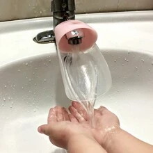 1入【幼兒洗手小幫手】水龍頭延伸器和防濺噴嘴,卡通圖案設計適合兒童 - 粉色 - 查看 1