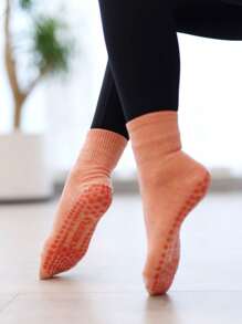 Sports Outdoor DEEFLY Women's Low Cut/Mid-Calf Socks, Regular Thickness, Solid Color, Anti-Slip Yoga Socks, 3 Pairs Pack, Suitable For Home, Pregnancy And Fitness Pilates