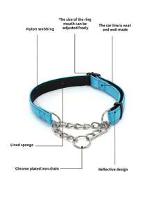 1pc Adjustable Anti-Shock Reflective P Chain Dog Collar, Random Color - Multicolor - View 4