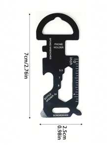 1入組酒瓶開瓶器鑰匙扣,edc卡工具,7合1多功能扳手螺絲刀,手機支架,尺子,一體式螺絲刀,適用於遠足戶外冒險,是給女性、男性、父親、男友的最佳禮物。 - 黑色 - 查看 2