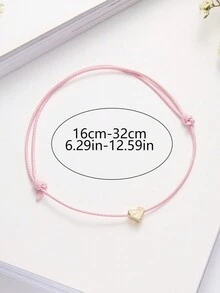 1入組紙材料編織心形手環,可調節大小 - 彩色 - 查看 3