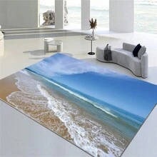 1入客廳和海灘印製防滑、抗污染地墊,適用於家用客廳、遊戲室,臥室,兒童房裝飾,家居裝飾 - 海灘1 - 查看 4