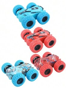 1入組每袋兒童慣性雙面越野車玩具,耐用特技賽車模型,男孩生日禮物,隨機顏色 - 彩色 - 查看 4