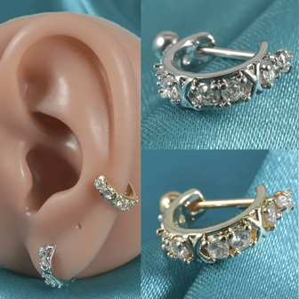 1pc Ear Tragus Cartilage Ring Stainless Steel Barbell With Cz Hoop Cartilage Cuff Piercing Helix Daith Rook Lobe Earrings