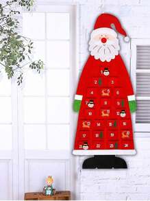 1 Stück Adventskalender aus Filz im Weihnachtsstil 3D Weihnachtsmann Adventskalender mit 24 Taschen Weihnachts-Countdown Ornamente zum Aufhängen für Zuhause, Büro, Tür, Wanddekoration, ein ideales Geschenk