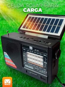 BOCINA BLUETOOTH RADIO FM CON PANEL SOLAR - Negro - Ver 3
