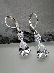 1 Paar luxuriöse Ohrringe mit kubischem Zirkonia Tropfen für Frauen für Hochzeit Verlobung Jahrestag Party Schmuck Valentinstag Geschenk Valentinstag