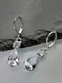 1 Paar luxuriöse Ohrringe mit kubischem Zirkonia Tropfen für Frauen für Hochzeit Verlobung Jahrestag Party Schmuck Valentinstag Geschenk Valentinstag