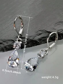 1 Paar luxuriöse Ohrringe mit kubischem Zirkonia Tropfen für Frauen für Hochzeit Verlobung Jahrestag Party Schmuck Valentinstag Geschenk Valentinstag