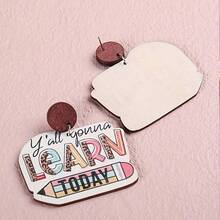 教師和學生學習耳環,豹紋和彩虹鉛筆形設計女式 - 彩色 - 查看 4