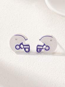 1 Pair Acrylic Sporty Rugby Football Player Helmet Team Spirit Color Game Day Stud Earring For Women - Helmet - View 17