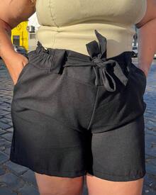 Plus Size Shorts - Black - View 2