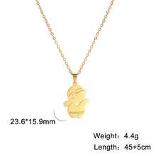 1條女士不鏽鋼愛情圖案卡通男孩和女孩吊墜項鍊,家庭聖誕禮物 - 小人系列 - 查看 13