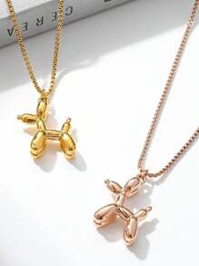 Balloon & 3d Dog Design Titanium Steel Necklace, Uncommon Collarbone Chain For Young Girls - Pendant Necklace - View 10