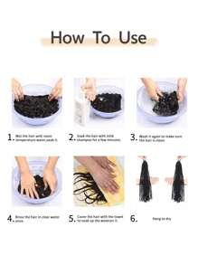 1 Pc Of 24 Inches 16-Clip No-Net Synthetic Woven Hair Extension Wig Available In Three Classic Color Options: Black Sparkling Gold And Mixed Shade The Design Of Each Clip Ensures Easy Application Specifically Designed For Women Suitable For Daily Used As Well As Christmas Gatherings And New Year's Celebrations - Gold - View 9