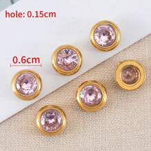 10入組不銹鋼雙孔珠子,配有彩色生日石和鑽石填充,適用於自製項鍊、手鍊、腳鍊和耳環。是日常和生日給喜歡獨特風格的女性的理想禮物。 - 淺粉色 - 查看 2