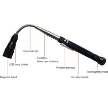 磁力吸取工具-具有明亮led燈和可延伸的長頸磁力吸取工具-酷炫的小玩具禮品,男士選擇 - 黑色 - 查看 4