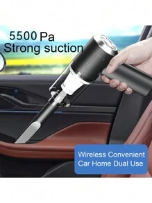 黑色汽車無線充電吸塵器,全自動,高功率迷你強力吸力 - 黑色 - 查看 2