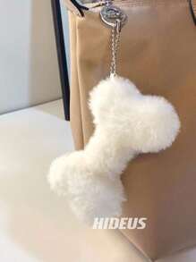 1pc Cute Plush Dog Bone Pendant Creative Couple Bag & Car Keychain Decoration Backpack For School Car Accessories Goth Y2k