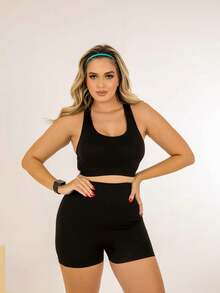 Women Sports Sets - 黑色 - 查看 5
