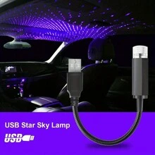 1pc Galaxy LED Car Roof Star Projector - Ambient Atmosphere Lights For Interior Decoration And USB Plug - Multicolor - View 2