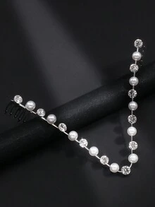 Stonefans Luxury V Shape Comb Wedding Tiara Accessories Elegant Girls Party Bridal Comb Jewelry Women Gifts - Silver - View 5