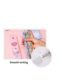 6入裝甜心和可愛寵物印刷鉛筆盒,包含hb鉛筆、素描鉛筆、考試鉛筆和橡皮擦,適用於兒童 - 彩色 - 查看 7