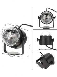 Decorative Lights In Ball Shape Disco Light Mini Magic Crystal Ball Led Light RGB - MULTICOLOR - View 2