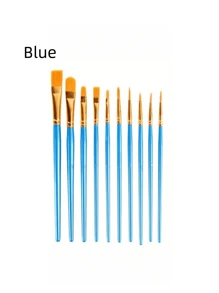 10 chiếc cọ vẽ hai tông màu, cọ vẽ sơn dầu đa năng chuyên nghiệp để vẽ chi tiết, tranh nghệ thuật trở lại trường học, trở lại trường học, đồ dùng học tập - màu xanh lá - Xem 7