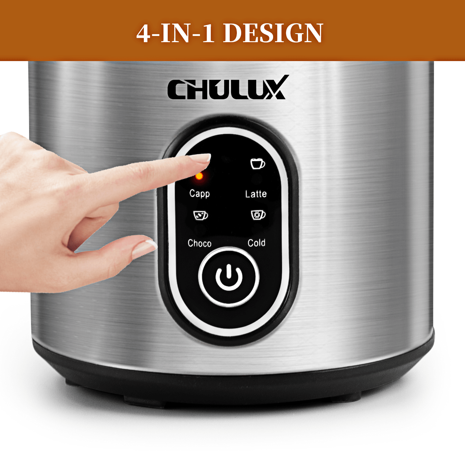 1pc Chulux 500ml PlugIn Electric Milk Frother, Silver, Detachable