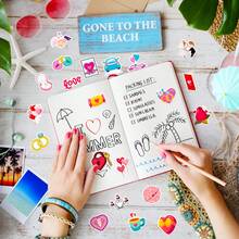 50入組水泥婚禮塗鴉防水涂鴉貼紙,適用於筆記型電腦手機吉他滑板水瓶杠頭盔雪板行李箱冰箱門窗裝飾 - 彩色 - 查看 4