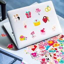 50入組水泥婚禮塗鴉防水涂鴉貼紙,適用於筆記型電腦手機吉他滑板水瓶杠頭盔雪板行李箱冰箱門窗裝飾 - 彩色 - 查看 5