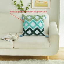 菱形裝飾枕套（不含內心） - 藍色 - 查看 3