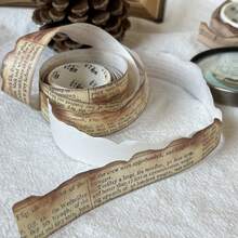 Vintage Japanese Paper Washi Tape, Burnt Yellow Color, For Scrapbooking, Journaling, Diy Crafts, With Unique Charred Design - Multicolor - View 2