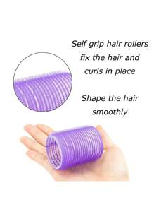 6 Pcs Heatless Hair Curlers Set - Self-Grip Hair Rollers For Long, Medium, And Short Hair - Salon-Quality DIY Hair Rollers For Stylish Curls And Waves ,Hair Rollers,Heatless Curls,Hair Curler,Hair Products And Accessories For Barber Salon Beauty Travel Essentials