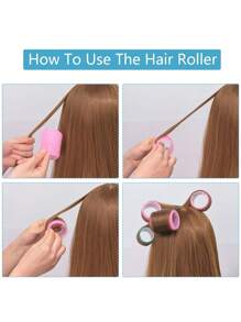 6 Pcs Heatless Hair Curlers Set - Self-Grip Hair Rollers For Long, Medium, And Short Hair - Salon-Quality DIY Hair Rollers For Stylish Curls And Waves ,Hair Rollers,Heatless Curls,Hair Curler,Hair Products And Accessories For Barber Salon Beauty Travel Essentials