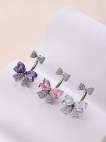 1pc Butterfly Shaped Cubic Zirconia Navel Ring - a belly button ring - View 13