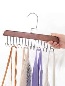 1 件 8 鉤多功能木衣架,適用於衣服、領帶、皮帶、圍巾、胸罩,非常適合宿舍裝飾和晾衣 - 棕色 - 查看 1