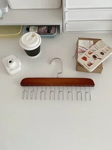 1 件 8 鉤多功能木衣架,適用於衣服、領帶、皮帶、圍巾、胸罩,非常適合宿舍裝飾和晾衣 - 棕色 - 查看 5