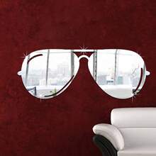 Diy Decorative Sun-Glass Mirror Sticker, Modern Style In Silver, Self-Adhesive And Removable Wall Decor Mirror Sticker, Perfect For Living Room, Dining Room, Bedroom, Bathroom, Party Decorative And Festival Decorative Sticker - Silver - View 3