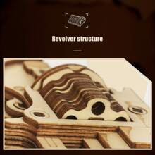 1件 玩具槍，積木構造槍，新款3D三維木質拼裝槍，沙漠之鷹，左輪手槍，玩具手槍有三種（左輪手槍） - 左輪 - 查看 5