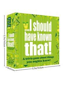 【我應該知道這個!】英文版卡牌遊戲,適用於派對聚會 - 綠色 - 查看 2