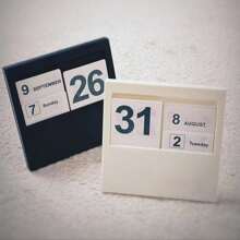 行事曆,極簡風格桌上裝飾,創意和創新的diy組裝永久行事曆架,時尚生日禮物,藝術攝影道具,辦公室裝飾 - 白色 - 查看 1