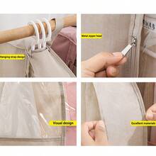 1 Pc 3 Sizes Clothes Hanging Garment Bags, Dress Suit Coat Dust Cover, Home Storage Bag, Wardrobe Hanging Storage Organizer, Moth-Proof Breathable Dust Cover For Closet Clothes Storage - Multicolor - View 4