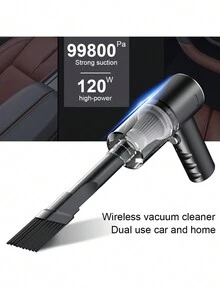 黑色汽車無線充電吸塵器,全自動,高功率迷你強力吸力 - 黑色 - 查看 8