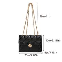 復古經典款手拿包女士手提肩背斜挎鏈帶包 - 黑色 - 查看 5