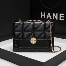 復古經典款手拿包女士手提肩背斜挎鏈帶包 - 黑色 - 查看 2