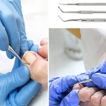 Bộ 3 dụng cụ làm móng chân mọc ngược bằng thép không gỉ, giũa móng chân và dụng cụ nâng móng chân, bộ dụng cụ làm móng phẫu thuật chuyên nghiệp, dụng cụ làm sạch móng, dụng cụ giảm đau - Bạc - Xem 5