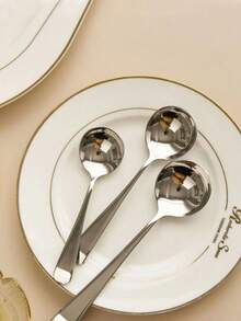 2入組304不銹鋼長柄勺,適用於乾食、湯和兒童,適用於家庭和商用 - 銀色 - 查看 7