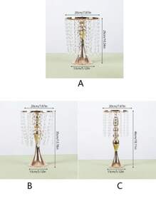 1 pieza Arreglo de flores de mesa, accesorios de decoración de boda o jarrones metálicos para flores en la mesa de hoteles - Dorado - Ver 2